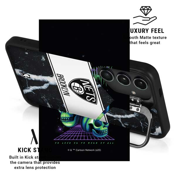 NBA Brooklyn Nets Marble Galaxy S26 Ultra Kickstand Case