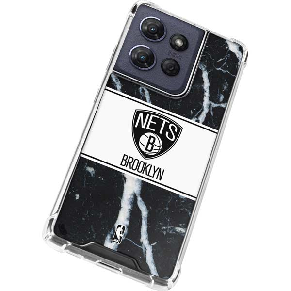 NBA Brooklyn Nets Marble Moto G 5G (2025) Clear Case