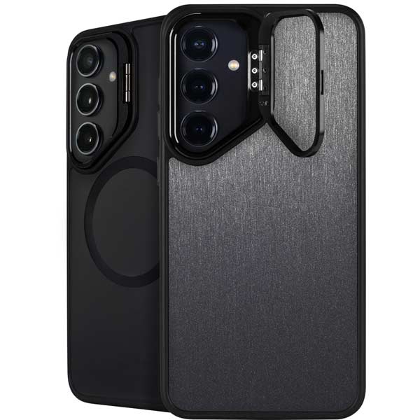 Brushed Steel Texture Galaxy S26 Kickstand Case