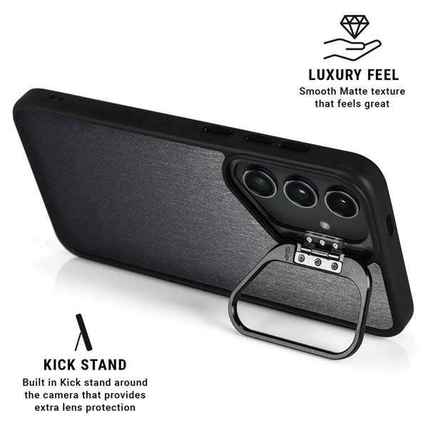 Brushed Steel Texture Galaxy S26 Kickstand Case