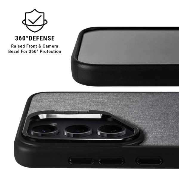 Brushed Steel Texture Galaxy S26 Kickstand Case