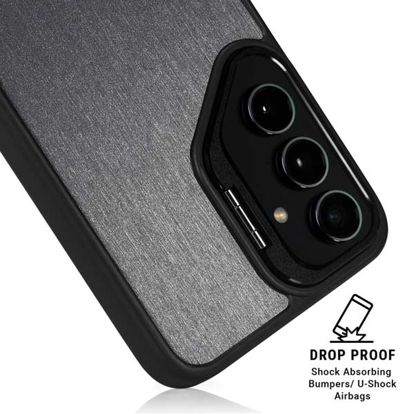 Brushed Steel Texture Galaxy S26 Kickstand Case
