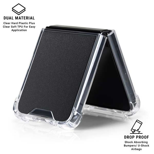 Brushed Steel Texture Galaxy Z Flip7 Clear Case