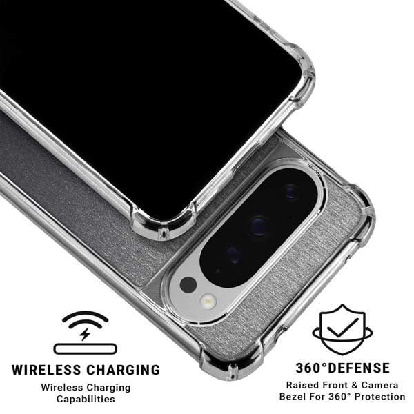 Brushed Steel Texture Google Pixel 10 Pro Clear Case