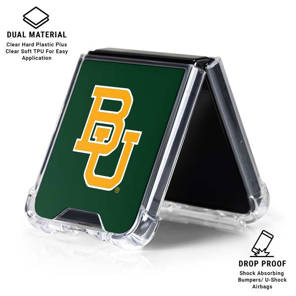 Baylor University BU - Green Galaxy Z Flip7 Clear Case