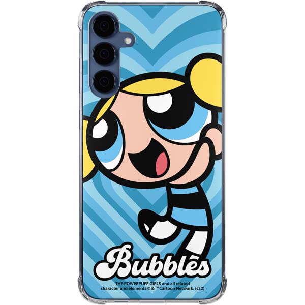 Cartoon Network Powerpuff Girls Bubbles Blue Hearts Galaxy A35 5G Clear Case