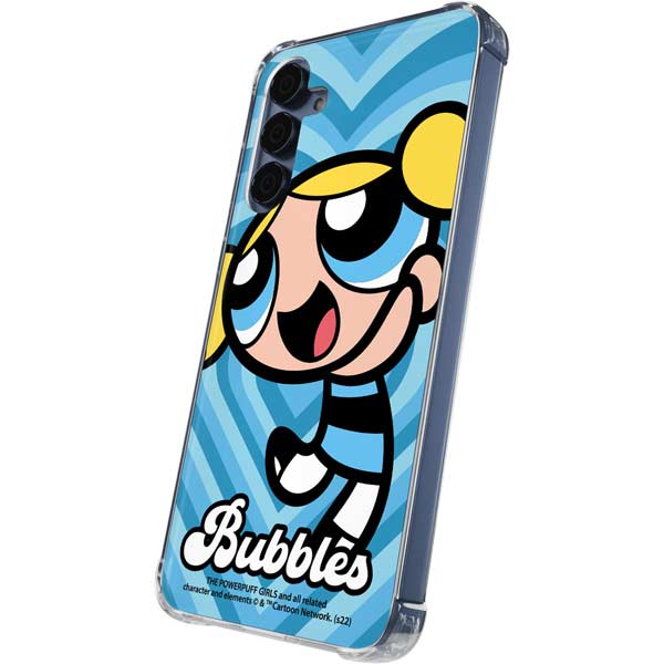 Cartoon Network Powerpuff Girls Bubbles Blue Hearts Galaxy A35 5G Clear Case