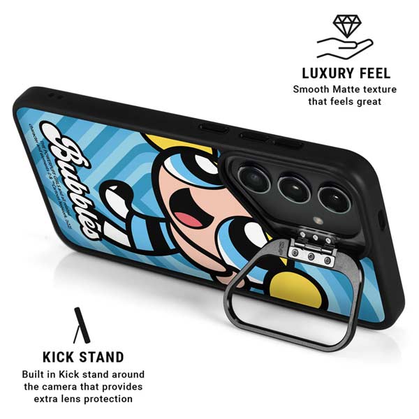 Cartoon Network Powerpuff Girls Bubbles Blue Hearts Galaxy S25 Plus Kickstand Case