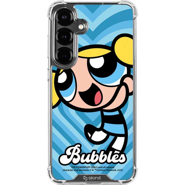 Cartoon Network Powerpuff Girls Bubbles Blue Hearts Galaxy S26 Clear Case
