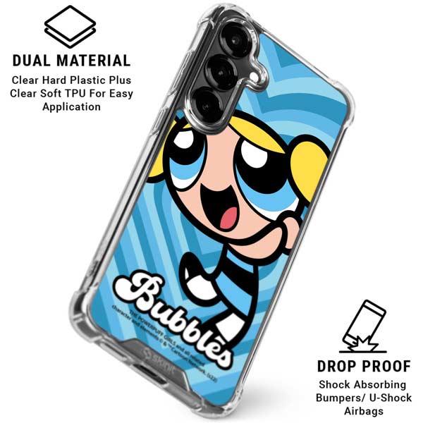 Cartoon Network Powerpuff Girls Bubbles Blue Hearts Galaxy S26 Clear Case