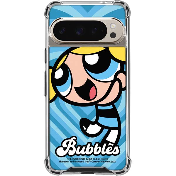 Cartoon Network Powerpuff Girls Bubbles Blue Hearts Pixel 9 Pro XL Clear Case