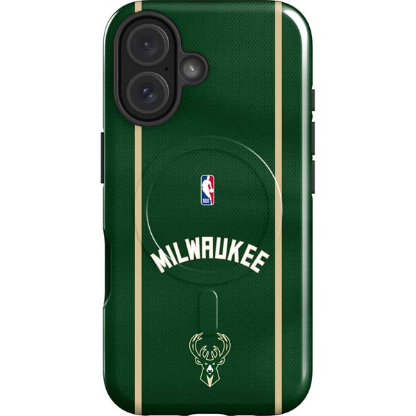 NBA Milwaukee Bucks Jersey iPhone 16 Magsafe Impact Case