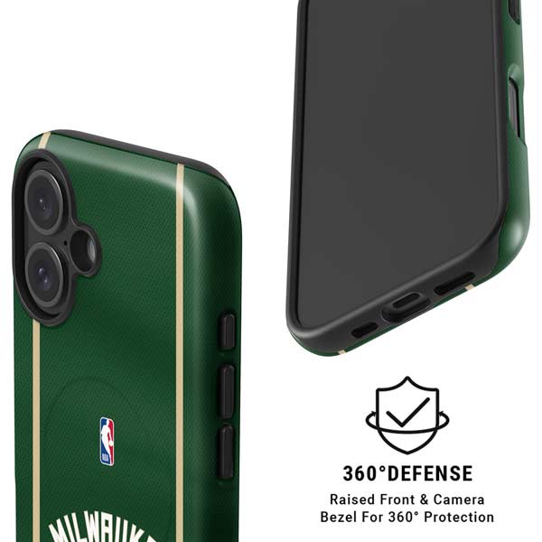 NBA Milwaukee Bucks Jersey iPhone 16 Magsafe Impact Case