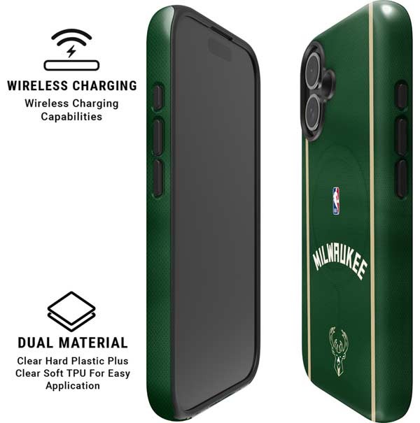 NBA Milwaukee Bucks Jersey iPhone 16 Magsafe Impact Case