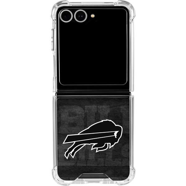 NFL Buffalo Bills Black & White Galaxy Z Flip7 Clear Case