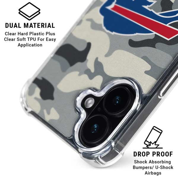 NFL Buffalo Bills Camo iPhone 17 Clear Case
