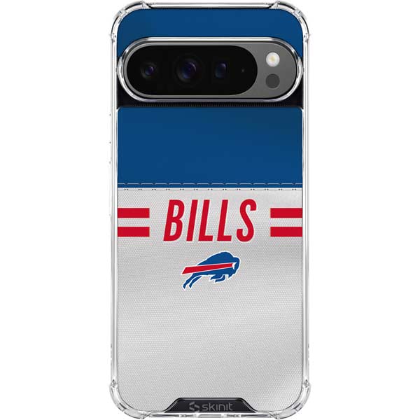 NFL Buffalo Bills White Striped Google Pixel 10 Pro XL Clear Case