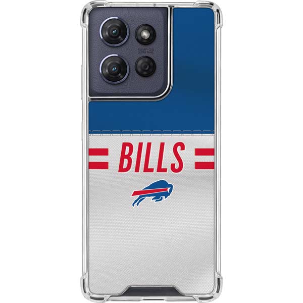 NFL Buffalo Bills White Striped Moto G 5G (2025) Clear Case