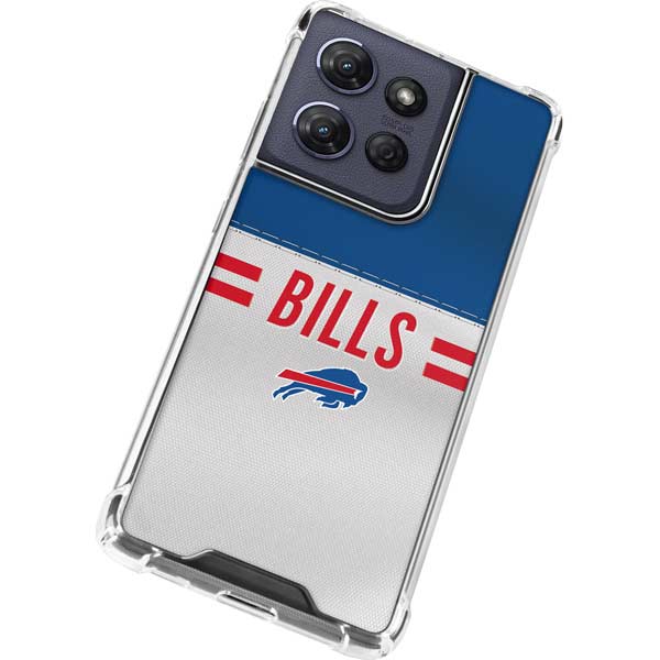 NFL Buffalo Bills White Striped Moto G 5G (2025) Clear Case
