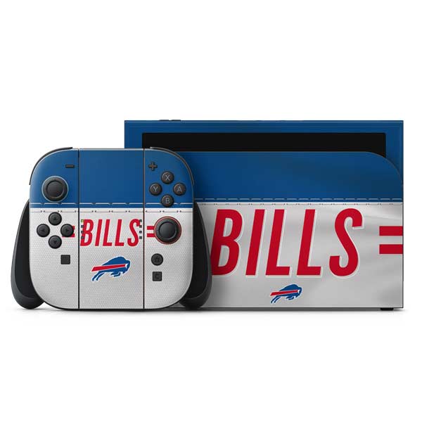 NFL Buffalo Bills White Striped Nintendo Switch 2 (2025) with Joy-Con Skin