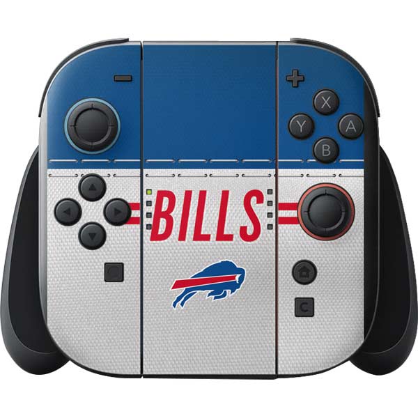 NFL Buffalo Bills White Striped Nintendo Switch 2 (2025) with Joy-Con Skin