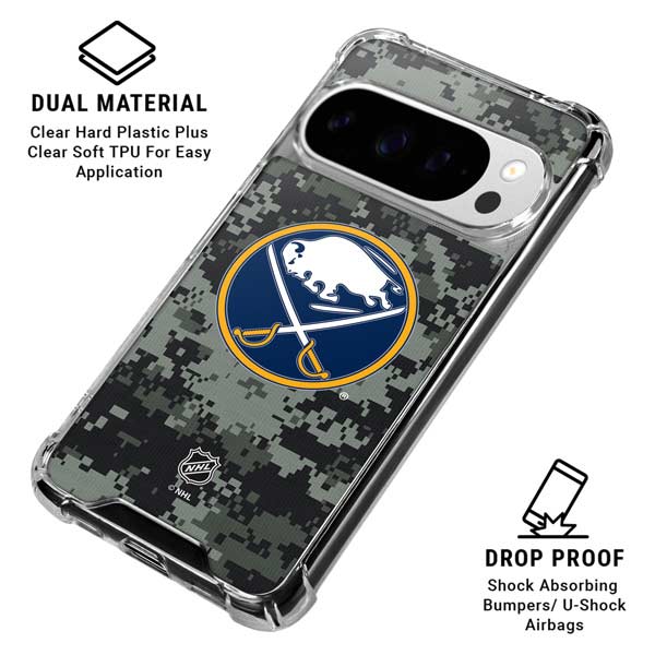 NHL Buffalo Sabres Camo Google Pixel 10 Pro Clear Case
