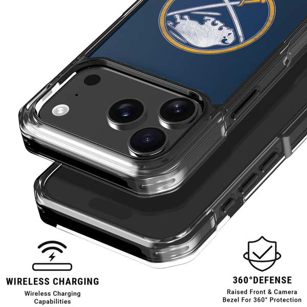 NHL Buffalo Sabres Distressed iPhone 17 Pro Clear Case