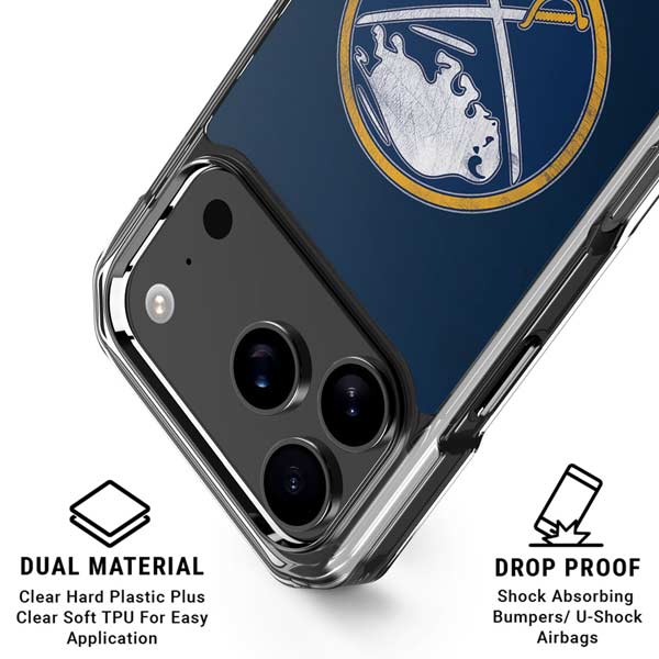 NHL Buffalo Sabres Distressed iPhone 17 Pro Clear Case
