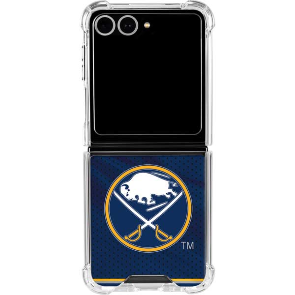 NHL Buffalo Sabres Home Jersey Galaxy Z Flip7 Clear Case