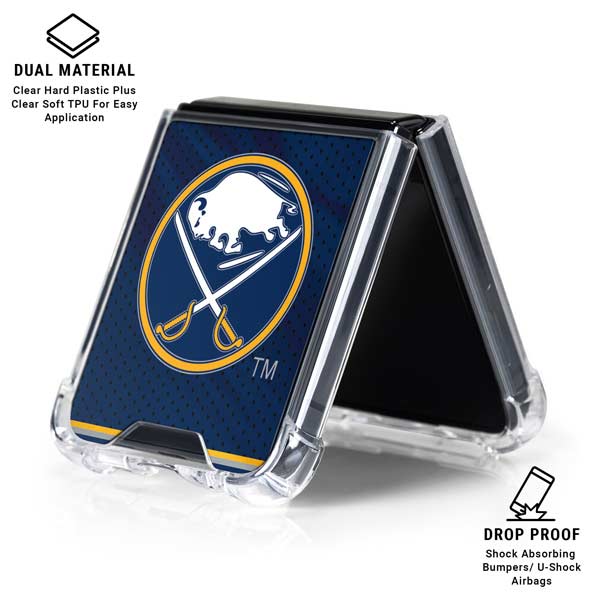 NHL Buffalo Sabres Home Jersey Galaxy Z Flip7 Clear Case