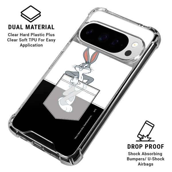 Looney Tunes Bugs Bunny Black White Google Pixel 10 Pro XL Clear Case