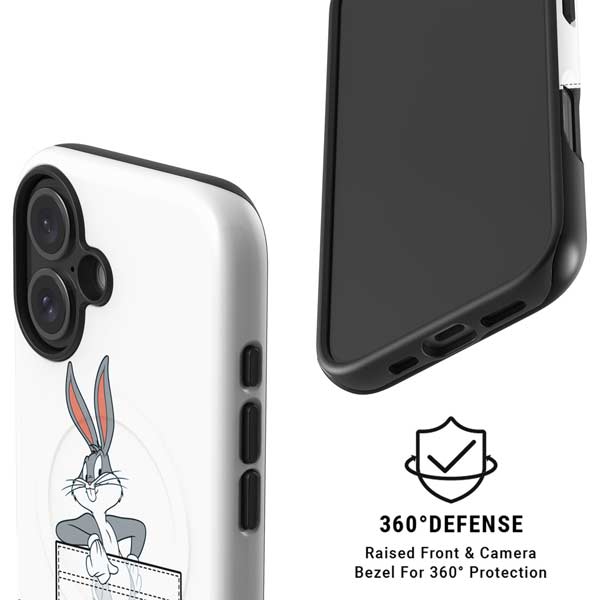Looney Tunes Bugs Bunny Black White iPhone 16 Plus Magsafe Impact Case