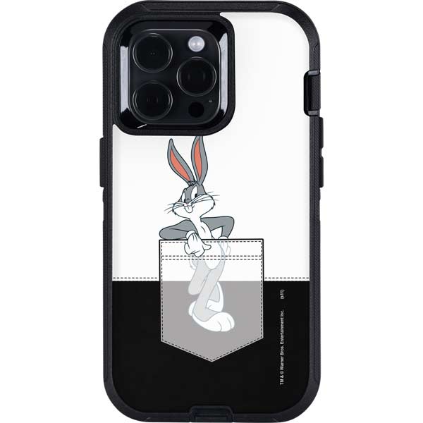 Looney Tunes Bugs Bunny Black White Otterbox Defender iPhone Skin