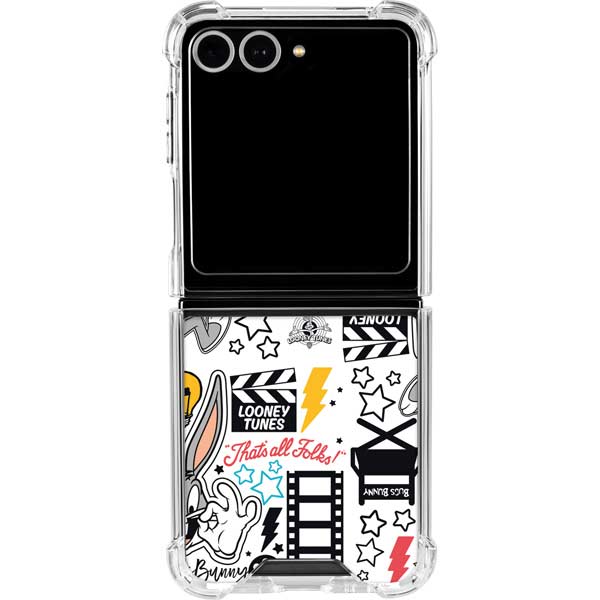 Looney Tunes Bugs Bunny Patches Galaxy Z Flip7 Clear Case