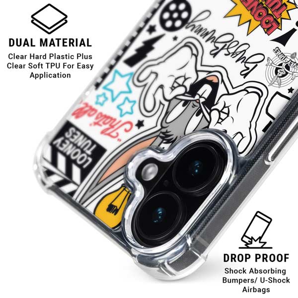 Looney Tunes Bugs Bunny Patches iPhone 17 Clear Case
