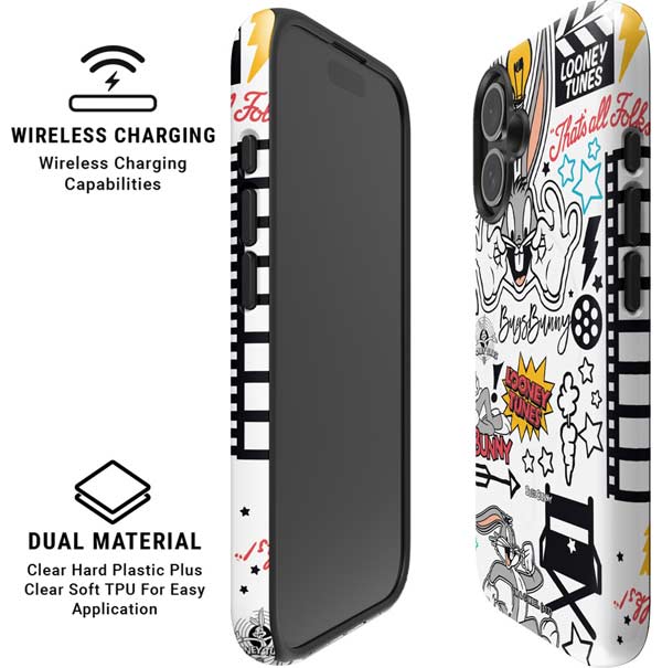 Looney Tunes Bugs Bunny Patches iPhone 17 Magsafe Impact Case