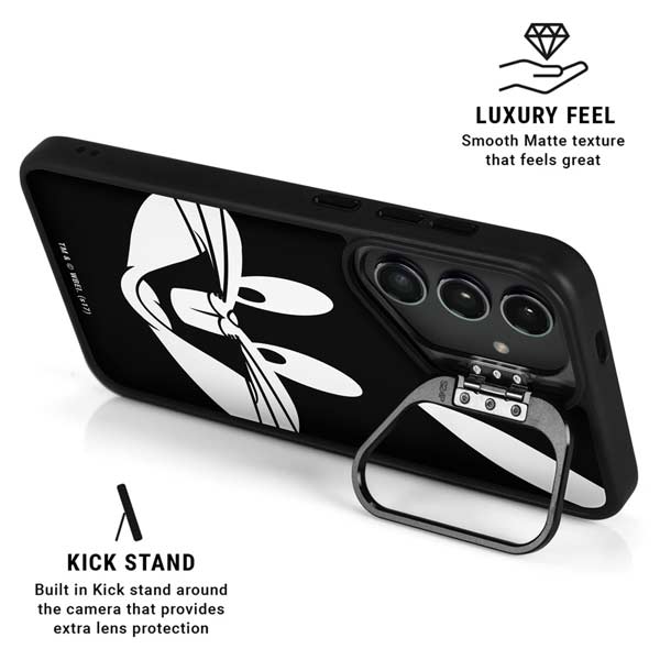 Looney Tunes Bugs Bunny Plain Black and White Galaxy S26 Plus Kickstand Case