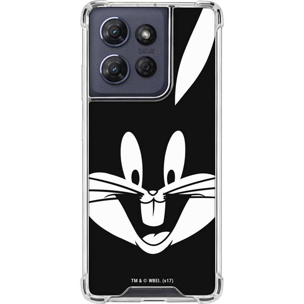 Looney Tunes Bugs Bunny Plain Black and White Moto G 5G (2025) Clear Case