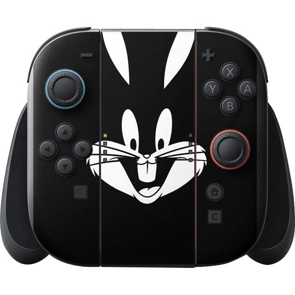 Looney Tunes Bugs Bunny Plain Black and White Nintendo Switch 2 (2025) with Joy-Con Skin