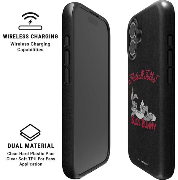 Looney Tunes Bugs Bunny Thats All Folks iPhone 16 Magsafe Impact Case