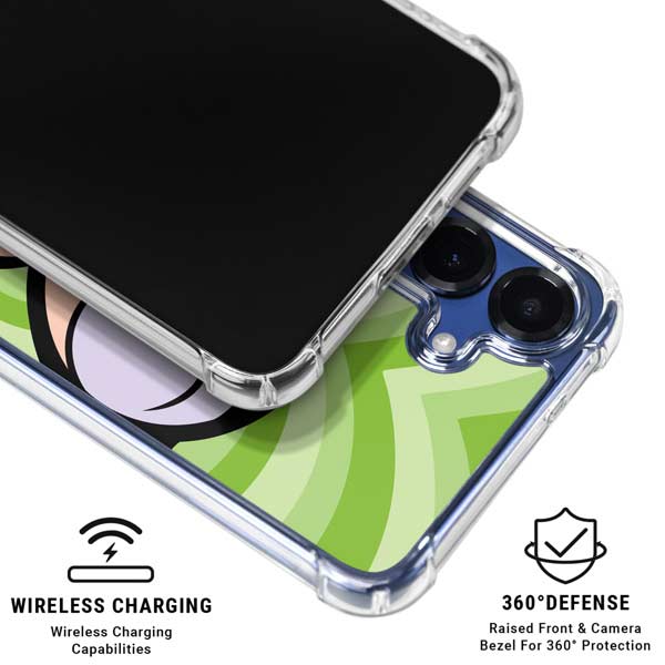 Cartoon Network Powerpuff Girls Buttercup Green Hearts Galaxy S25 Plus Clear Case