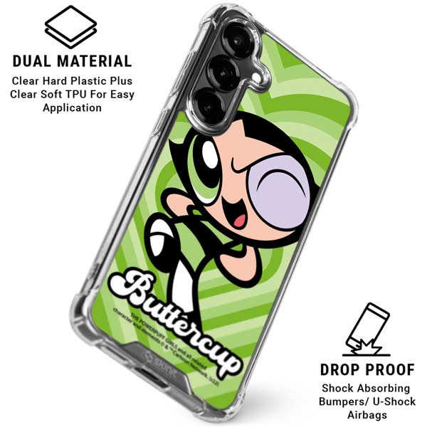 Cartoon Network Powerpuff Girls Buttercup Green Hearts Galaxy S26 Clear Case