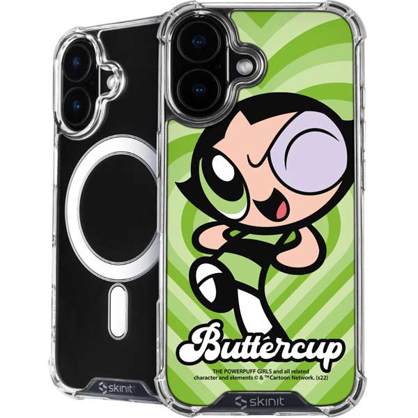 Cartoon Network Powerpuff Girls Buttercup Green Hearts iPhone 16 MagSafe Case