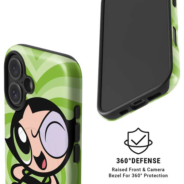 Cartoon Network Powerpuff Girls Buttercup Green Hearts iPhone 16 Plus Magsafe Impact Case