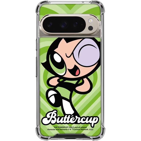 Cartoon Network Powerpuff Girls Buttercup Green Hearts Pixel 9 Pro XL Clear Case