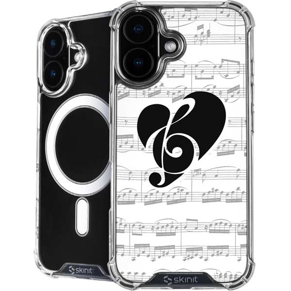 BW Musical Notes iPhone 16 Plus MagSafe Case | Skinit