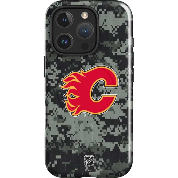 NHL Calgary Flames Camo iPhone 16 Pro Max Magsafe Impact Case