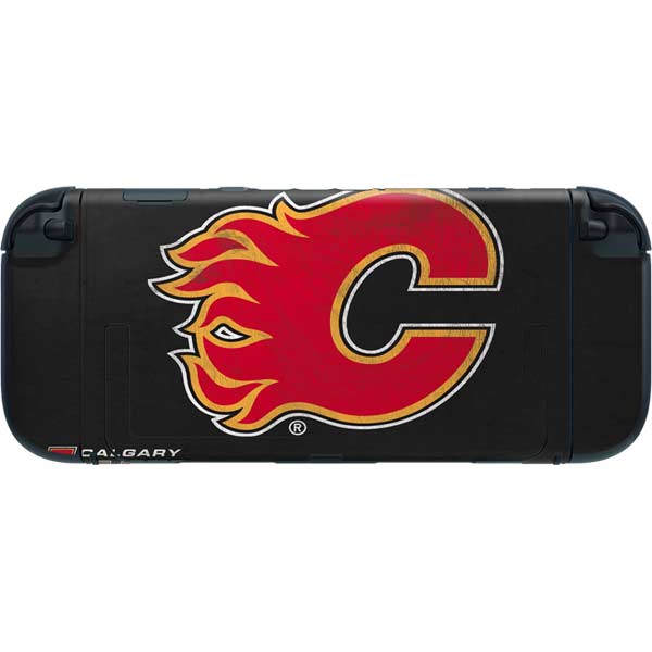 NHL Calgary Flames Distressed Nintendo Switch 2 (2025) with Joy-Con Skin