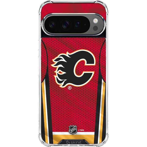 NHL Calgary Flames Home Jersey Google Pixel 10 Pro Clear Case