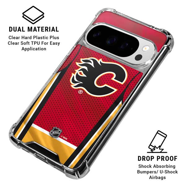 NHL Calgary Flames Home Jersey Google Pixel 10 Pro Clear Case